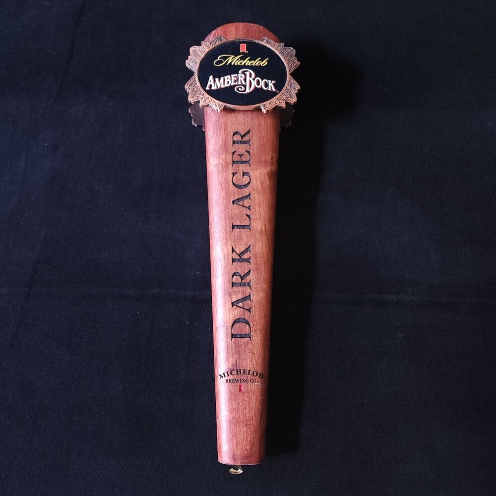 Michelob Brewing Amber Bock Dark Lager 11” Wooden Beer Tap Handle Man Cave Bar